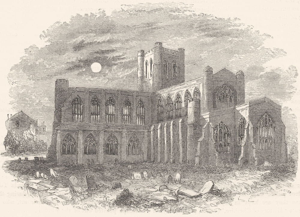 CHESHIRE. Chester Cathedral 1850 old antique vintage print picture